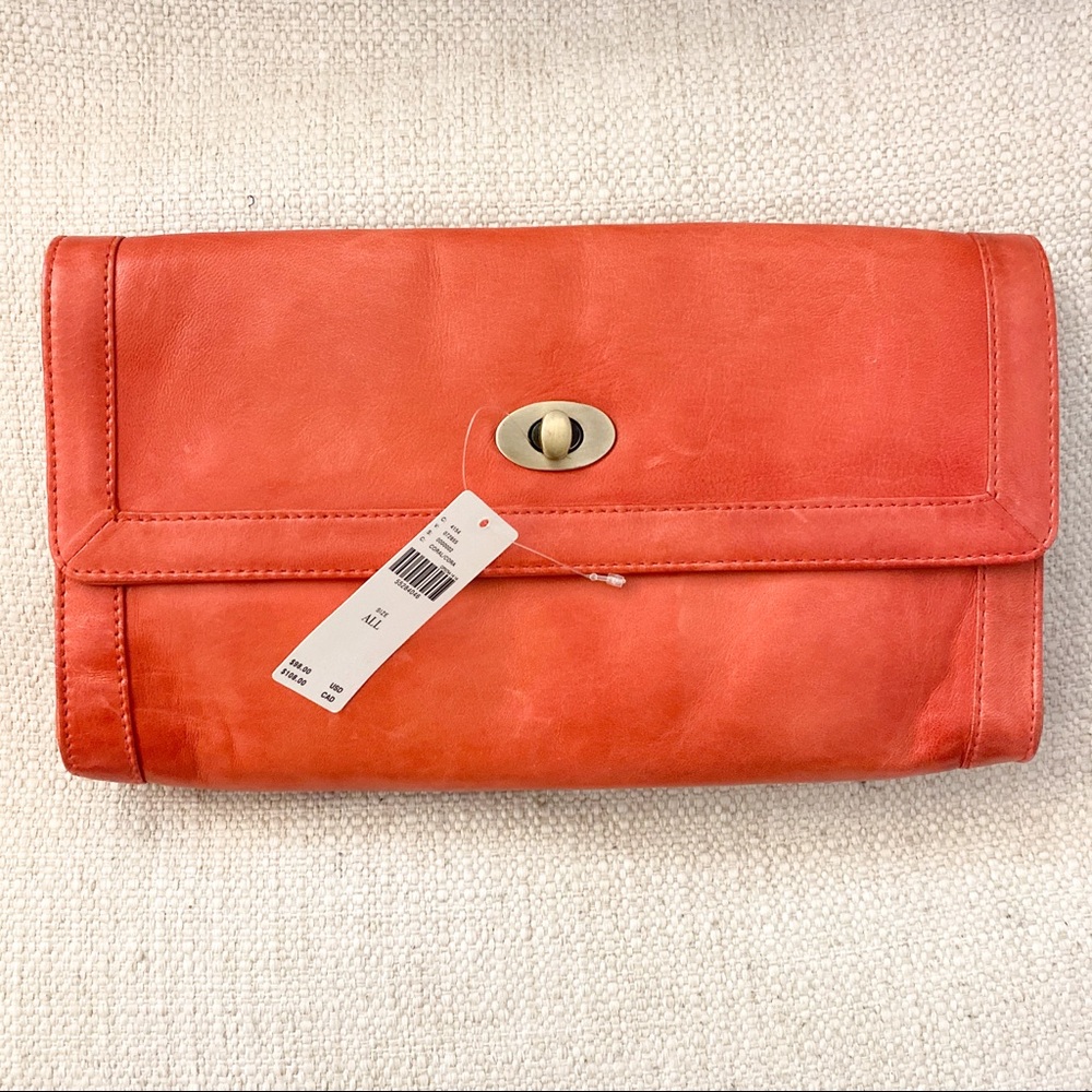Anthropologie Simona Leather Wallet/clutch bag Red